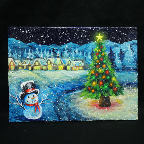 油絵 油彩 油彩画 絵 絵画 【ホワイト・クリスマス・キャロル】 絵画