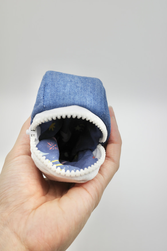 mini Whale Pouch (Dark Blue) 食いしん坊くじら小物入れ 6枚目の画像