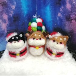 羊毛フェルト 柴犬サンタ 羊毛フェルト 秋都 通販 16887268｜Creema