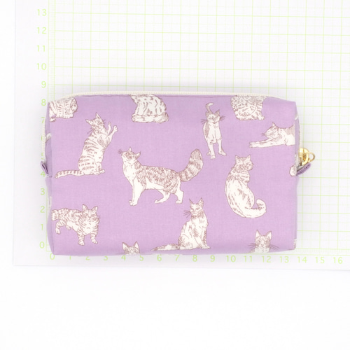 リバティ コスメポーチ 小 ミャオウ 内ポケット付き 化粧ポーチ メイク  