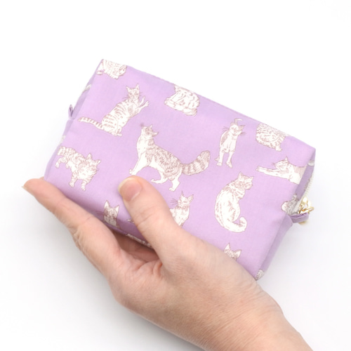 リバティ コスメポーチ 小 ミャオウ 内ポケット付き 化粧ポーチ メイク  