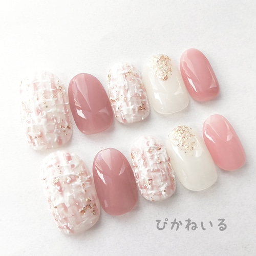 design24】韓国 ムーンビジューネイルチップ ネイルチップ（つけ爪  