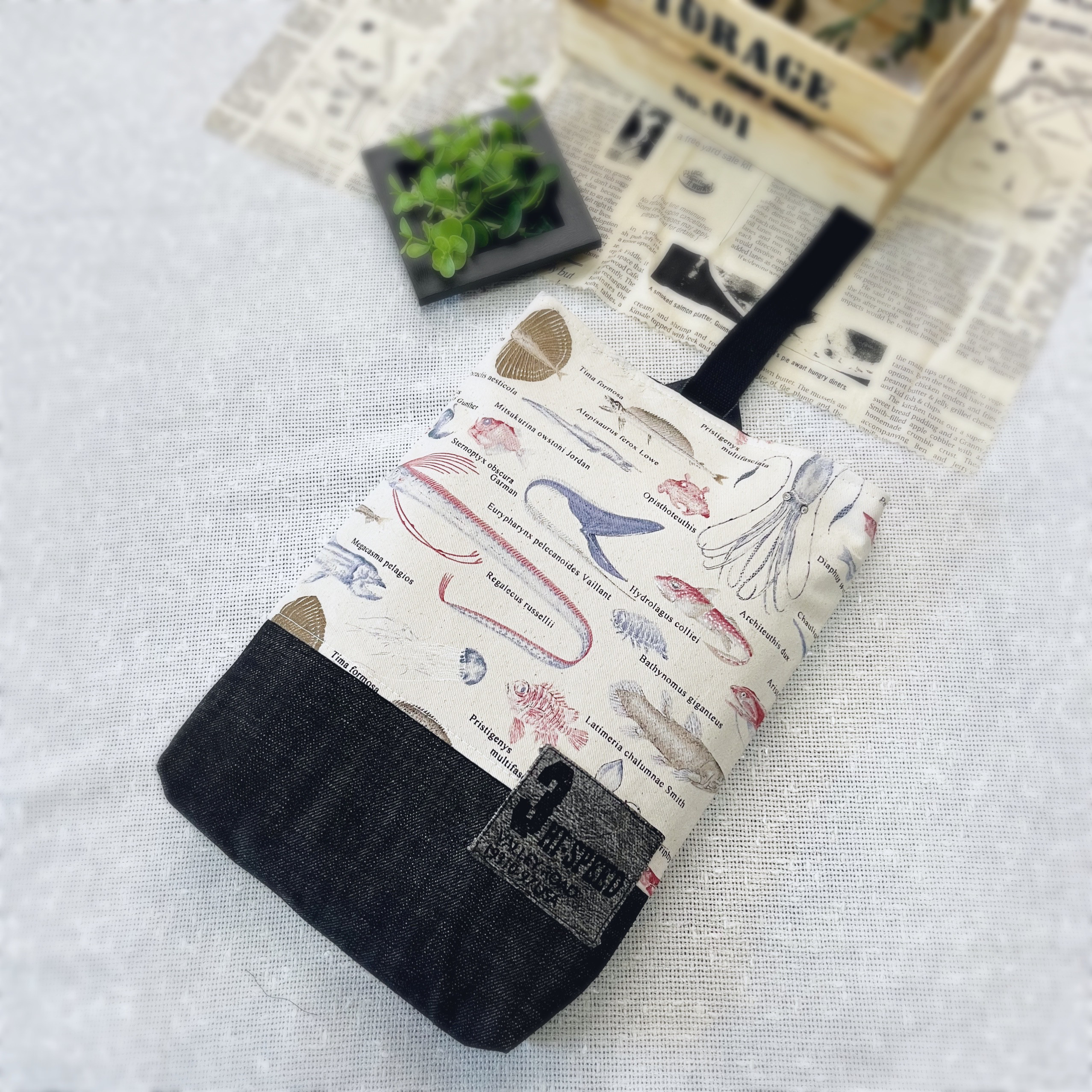サイズオーダー［受注生産］深海の生物☆レッスンバッグ/保育園お布団バッグ/体操服袋/上靴入れ/上履き入れ/めんだこ