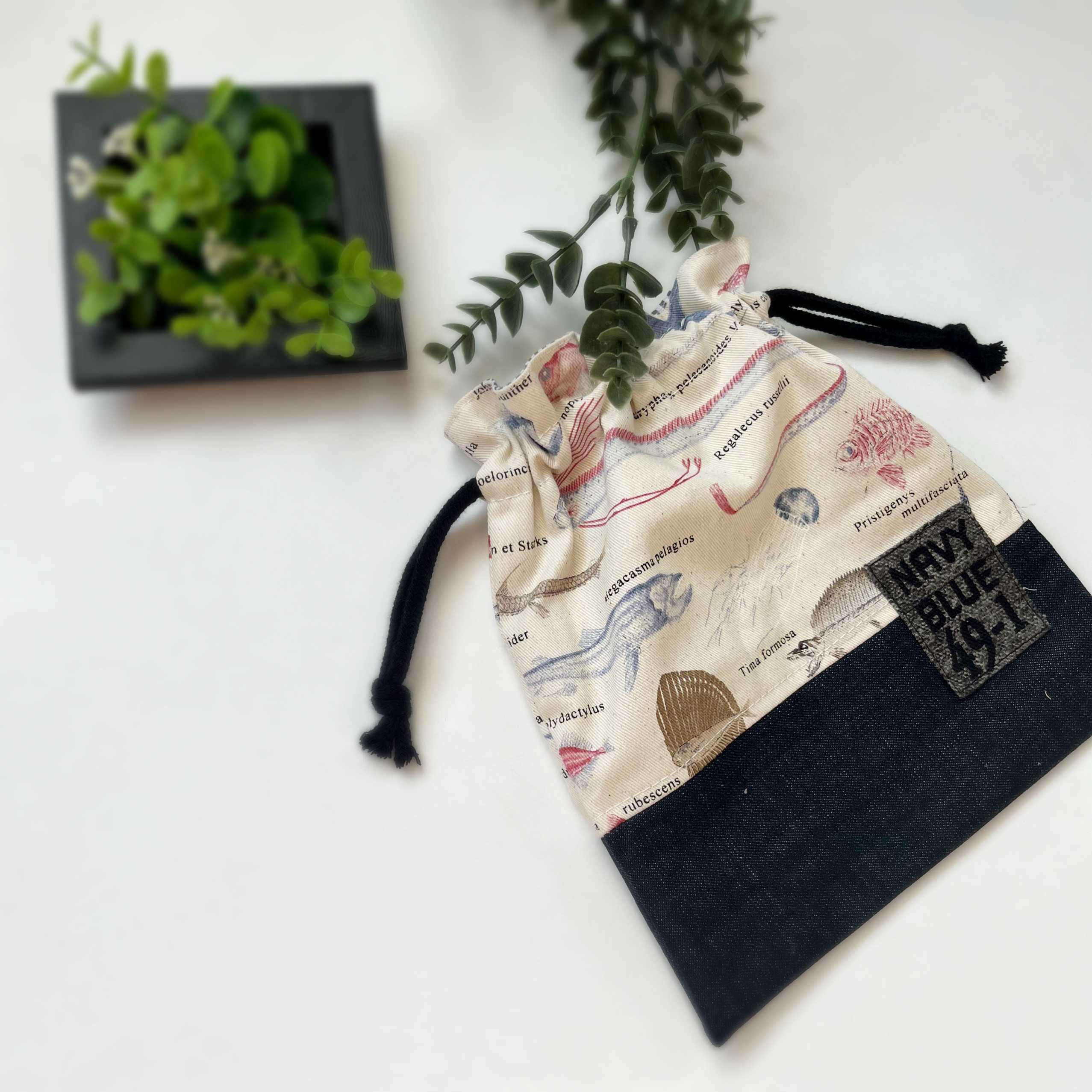 サイズオーダー［受注生産］深海の生物☆レッスンバッグ/保育園お布団バッグ/体操服袋/上靴入れ/上履き入れ/めんだこ