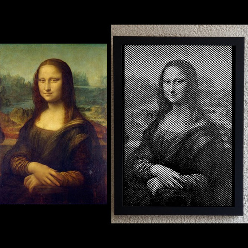 レオナルド・ダ・ヴィンチ モナリザ ハーフトーン切り絵A4 切り