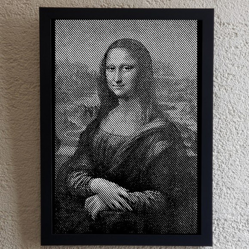 レオナルド・ダ・ヴィンチ モナリザ ハーフトーン切り絵A4 切り