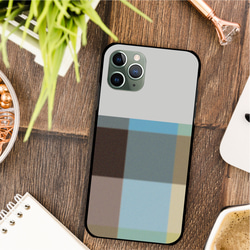 ブロックチェック オレンジ 黄色 ブルー スマホケース 樹脂  スマホカバー けいたいカバー グーグルピクセル アローズ 4枚目の画像