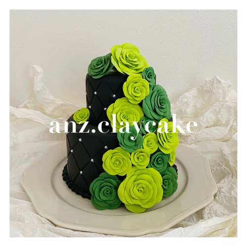 クレイケーキ ハンドメイド リボン 推しケーキ マタニティ 生誕祭 誕生 