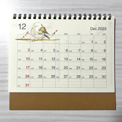 ご予約⭐️2024年　シマエナガの卓上カレンダー（手書き） 1枚目の画像