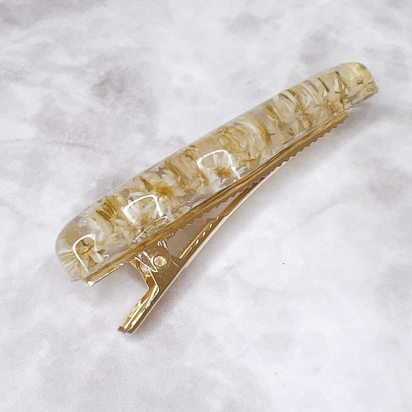 うにょクリップ♡清楚な白いお花のヘアアクセサリー 3枚目の画像