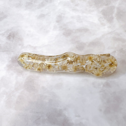 うにょクリップ♡清楚な白いお花のヘアアクセサリー 2枚目の画像