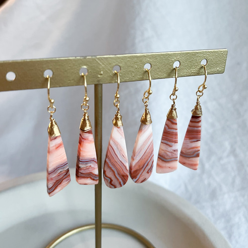 クレイジーレースジャスパー ハンドメイド ピアス 天然石 イヤリング チャーム アクセサリー