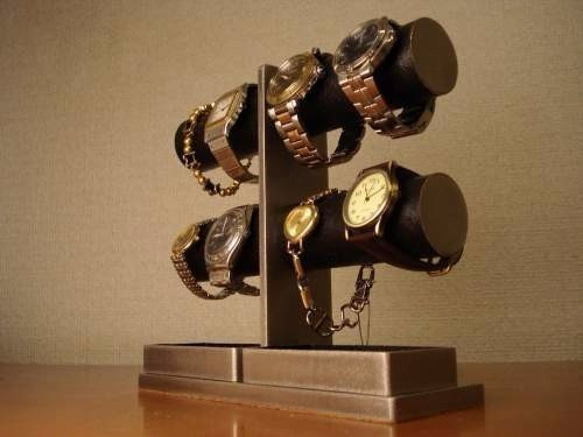 クリスマス　腕時計スタンド！8本掛けオールブラック腕時計スタンド 5枚目の画像
