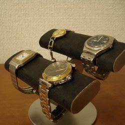 クリスマスにどうぞ　ブラックダブルだ円パイプ4本掛け腕時計スタンド　ak-design　N121220 5枚目の画像