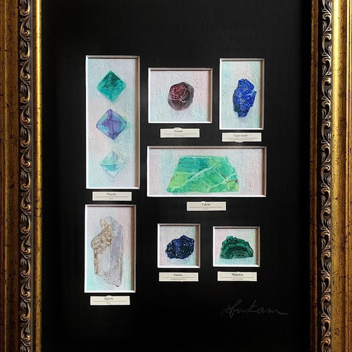 壁に飾れる！鉱物コレクションアート｜宝石箱の小宇宙、キャンバスに