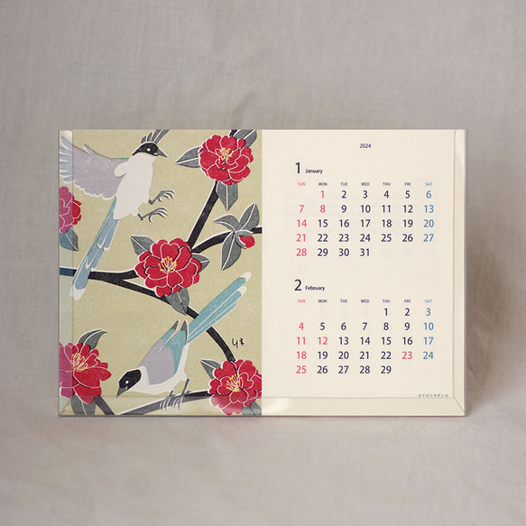 2024年 野鳥と花のカレンダー【PETケース付き】使用後はポストカードに 3枚目の画像