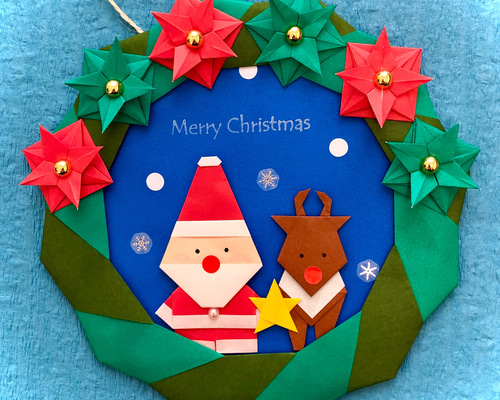 工作ネタ】クリスマスリース Christmas wreath（12月 型紙あり