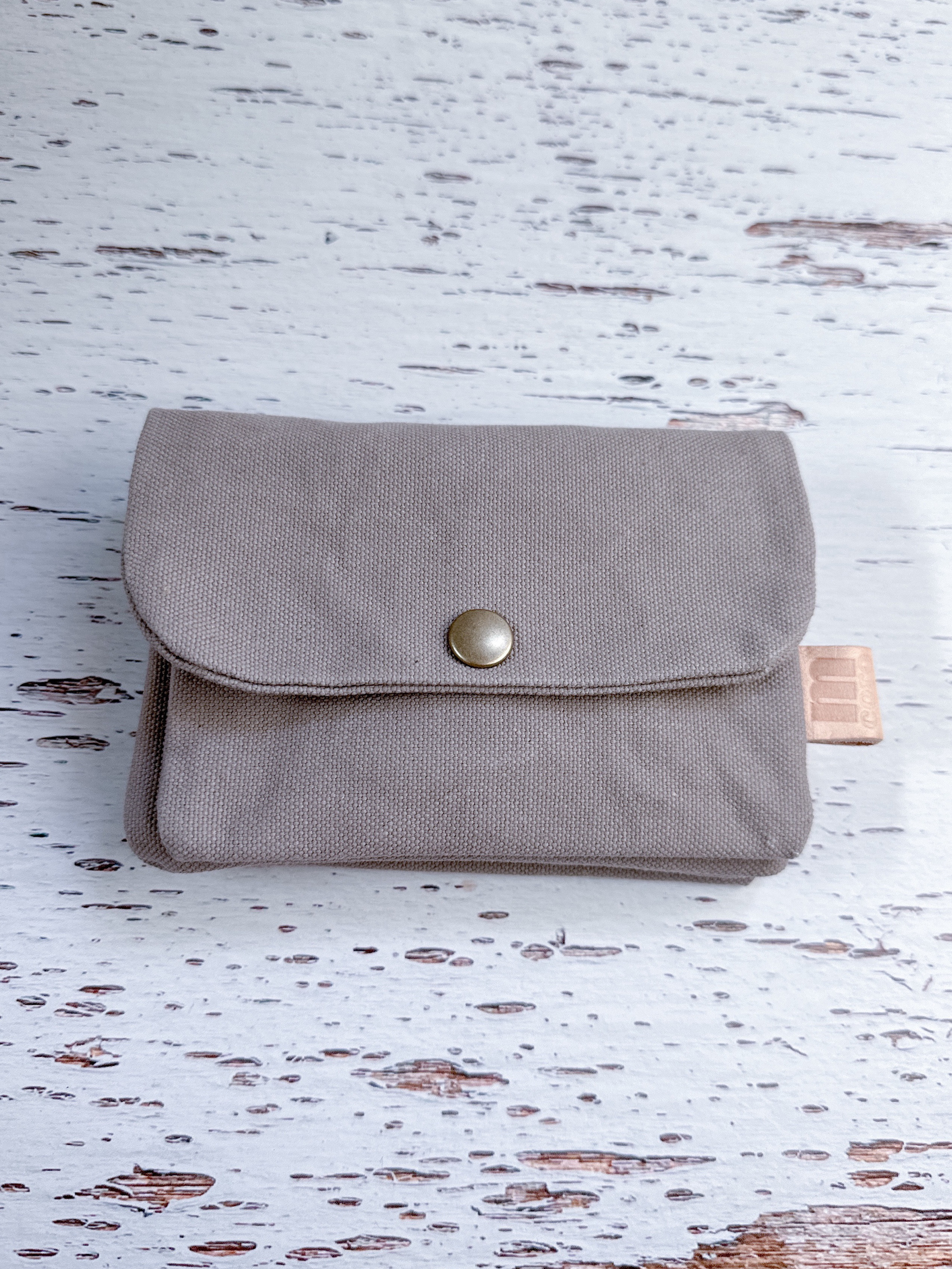 国産帆布のお財布　グレー　アーミーダック　アルバートン