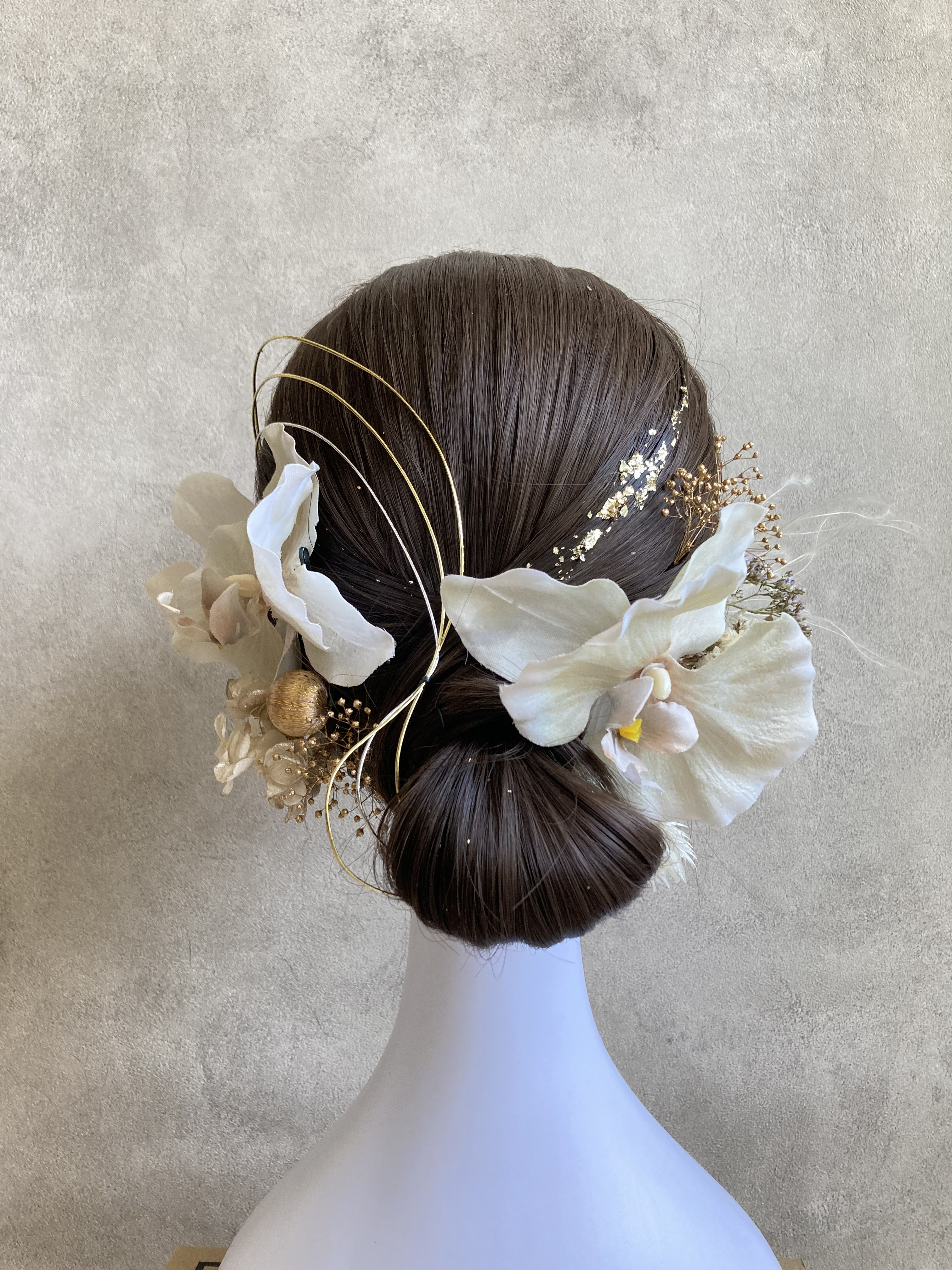 フリル胡蝶蘭 髪飾り 成人式 胡蝶蘭 髪飾り 成人式髪飾り 和装髪飾り 結婚式髪飾り 成人式ヘアアクセサリー