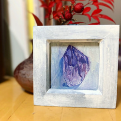 紫水晶のミニ水彩画｜秘めた輝き、ミニチュア・アメジスト - あなたの空間に静かな魅力を 2枚目の画像