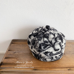 時尚義大利製造灰色花卉羊毛秋冬春季南瓜貝雷帽 第4張的照片