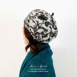 時尚義大利製造灰色花卉羊毛秋冬春季南瓜貝雷帽 第1張的照片
