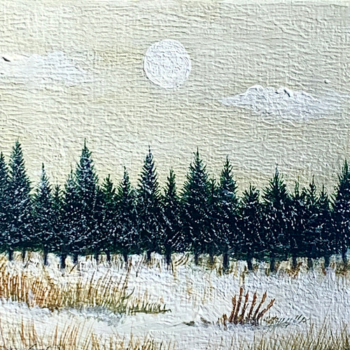 冬の森を望む風景（原画・アクリル画・） 絵画 washio-art 通販 