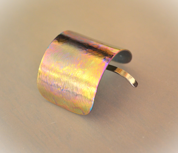 Titanium Hair Cuff・チタンヘアカフ・ポニーフック・グラデーショングラス・40mm・C 2枚目の画像