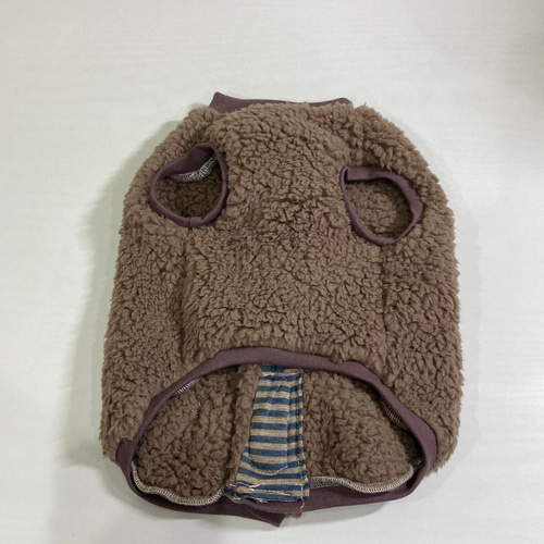 犬服 もこもこシープボアタンクトップ モカ 冬服 ハンドメイド 【公式