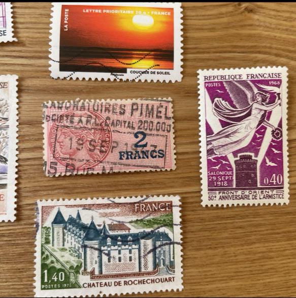 【フランス古切手】フランスの切手　大サイズ　10枚セット 4枚目の画像