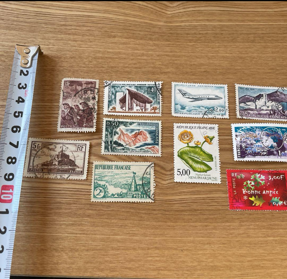 【フランス古切手】フランスの切手　大サイズ　10枚セット 1枚目の画像