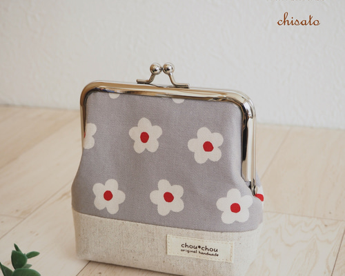 限定2個！ 在庫有・北欧調 花柄 がま口ポーチ ＊ コスメポーチや小物