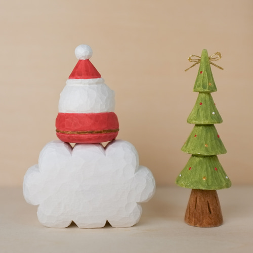 北欧 インテリア 木製【トントゥの クリスマス 釣り〜】木彫り 置物