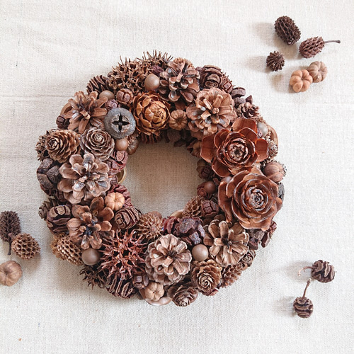 秋の木の実のリースS(20cm)*016* リース yannn 通販｜Creema(クリーマ  