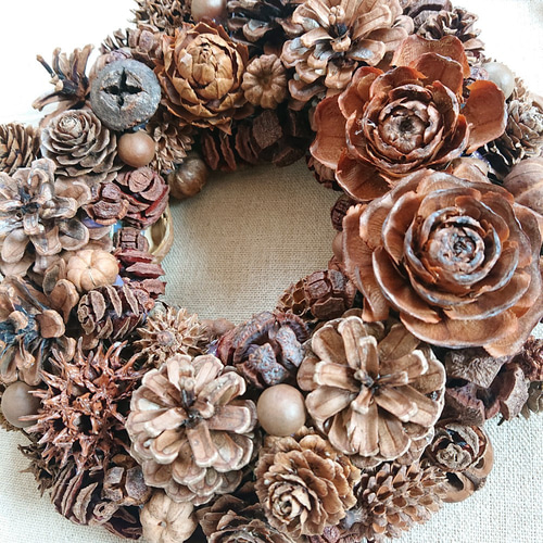 木の実のリース  autumn&winter  ◈19cm◈ 木の実のリース #2 送料無料 - Atelier Haru | minne byGMOペパボ 国内