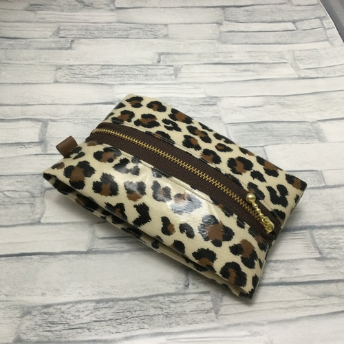 ミニウェットティッシュポーチ ヒョウ柄 豹柄 レオパード 携帯用＊汗