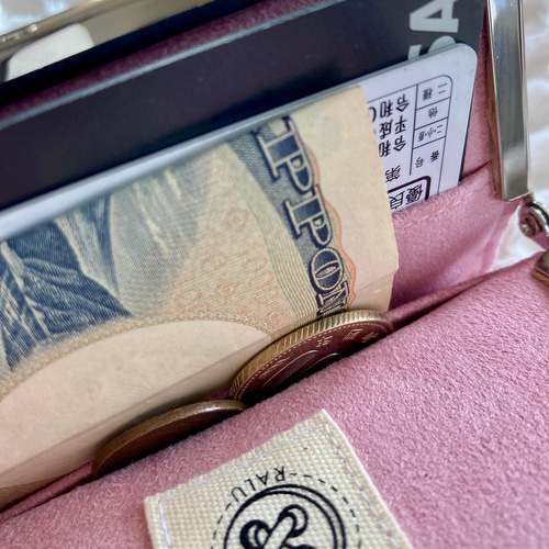 小さながま口財布＊mina perhonen 赤い花柄が可愛いミナ