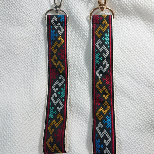 刺繍リボンのスマホハンドストラップ☆キーホルダー≪金具ゴールド