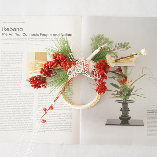 最後の1点】鶴と松のしめ縄飾り しめ縄・しめ飾り hanahi.flower