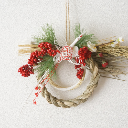 最後の1点】鶴と松のしめ縄飾り しめ縄・しめ飾り hanahi.flower 通販