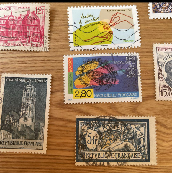 【フランス古切手】フランスの切手　大サイズ　10枚セット 5枚目の画像