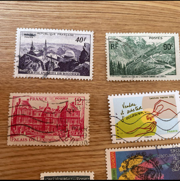 【フランス古切手】フランスの切手　大サイズ　10枚セット 2枚目の画像