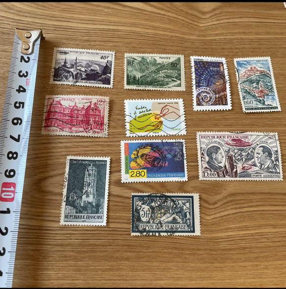 【フランス古切手】フランスの切手　大サイズ　10枚セット 1枚目の画像