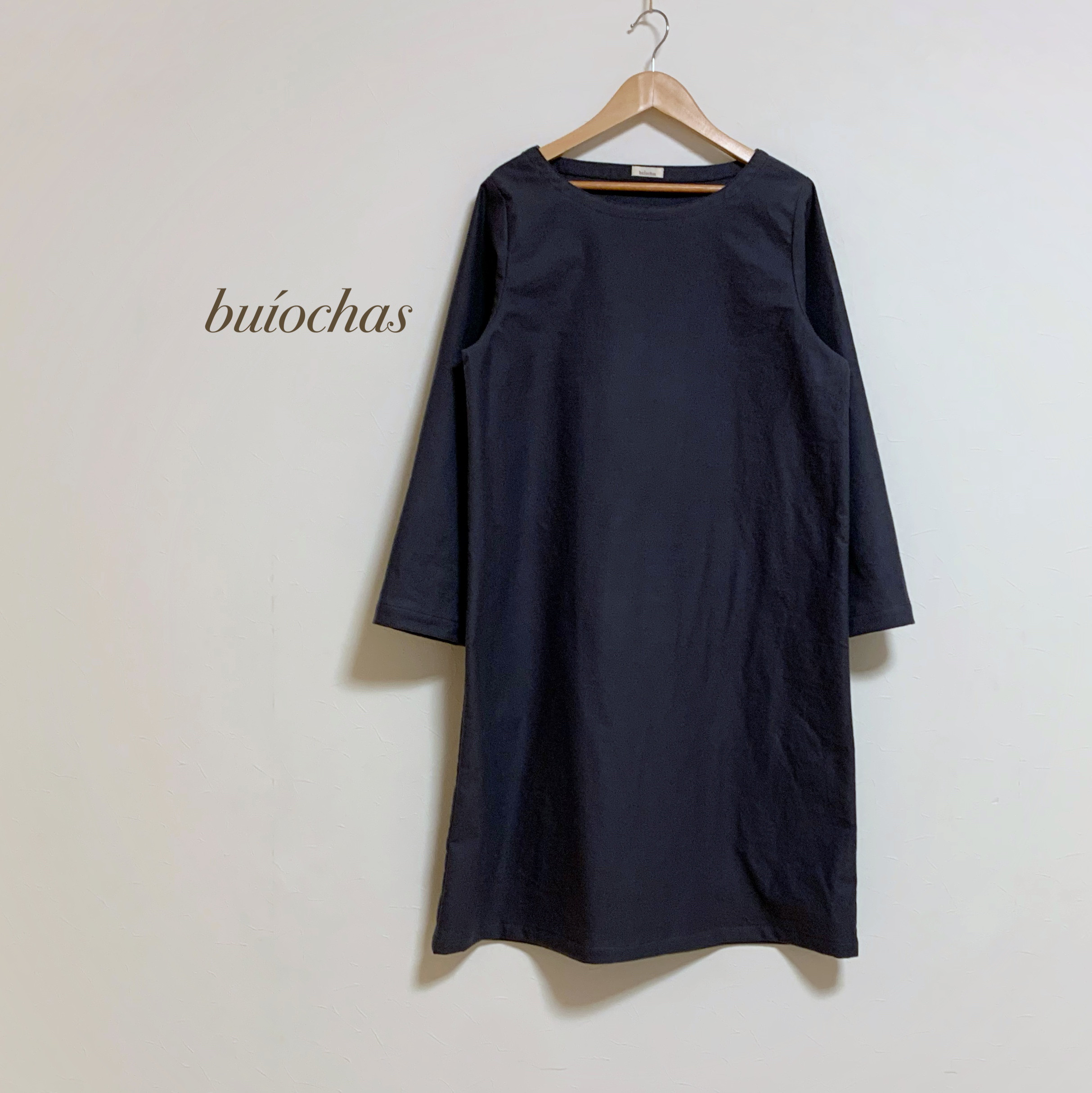 コットン起毛 Aラインワンピース(charcoal gray)