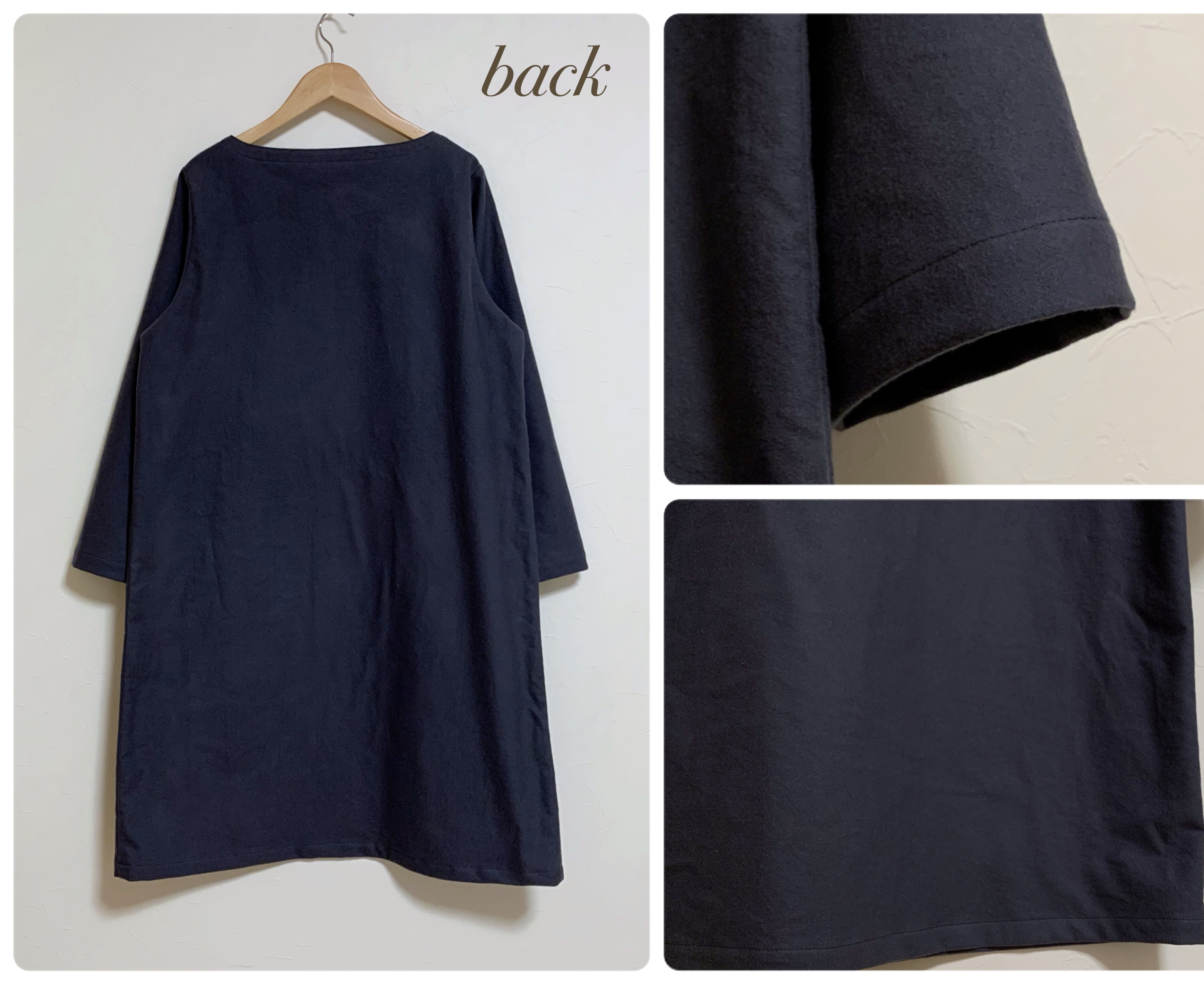 コットン起毛 Aラインワンピース(charcoal gray)