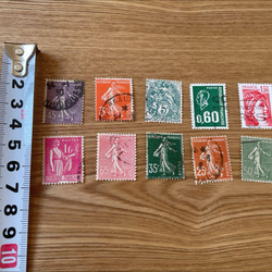 【フランス古切手】フランスの切手　小　10枚セット 1枚目の画像
