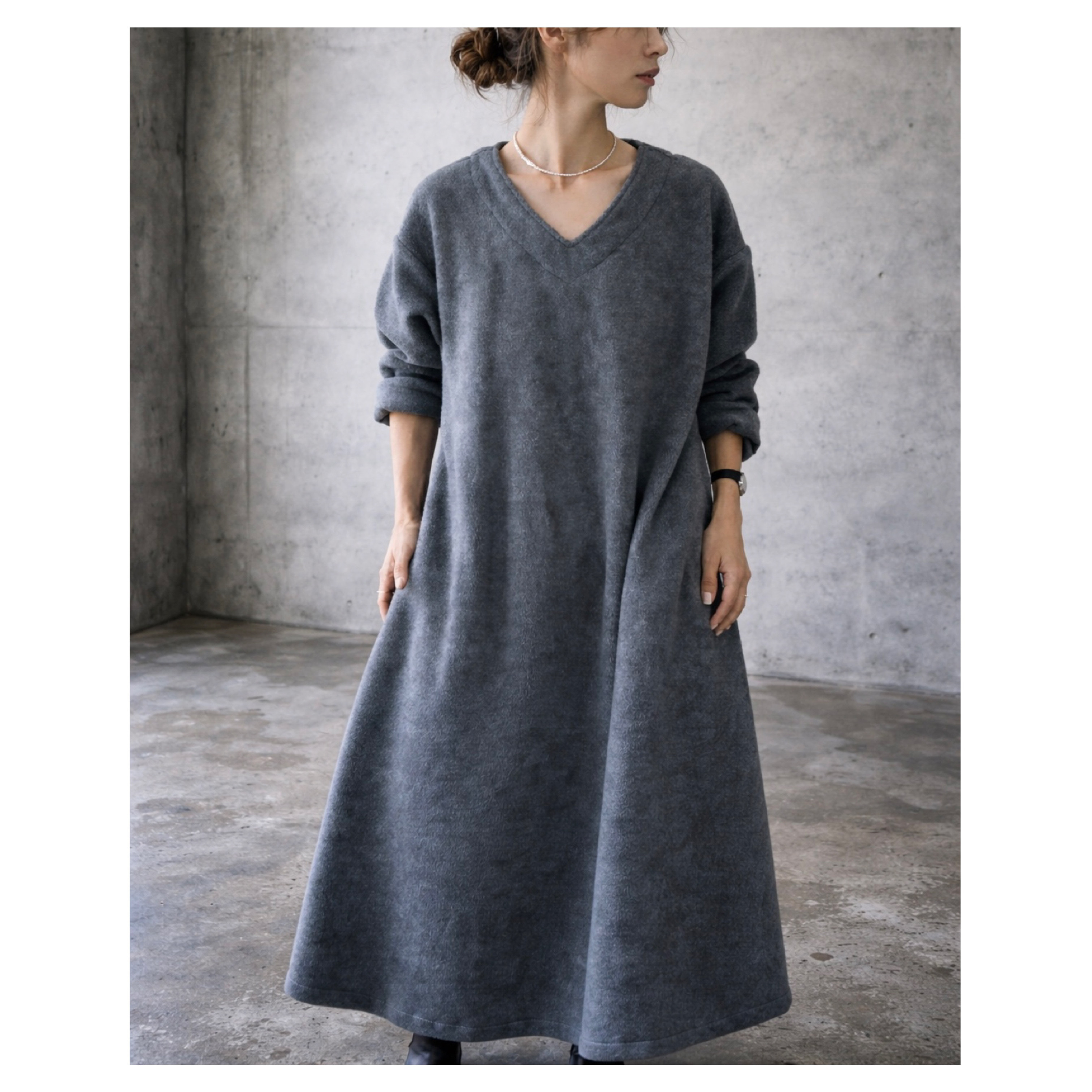 全９色／高級メルトンフリースリラックスワンピース／メルトンフリースワンピース／冬用モコモコワンピース