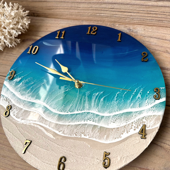 海の壁掛け時計　壁掛け　時計　掛け時計　海　波　沖縄　ダイビング　サーフィン　癒し　ハワイ 4枚目の画像