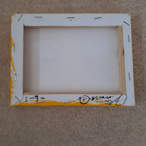 ハッピーシーサー F0号サイズ アクリル絵の具 キャンバス 画家 小楠