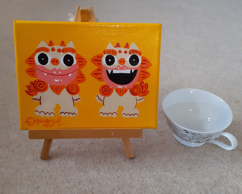 ハッピーコスモス畑　F6号キャンバス　アクリル絵の具　画家　小楠アキコ作品 ハッピーコスモス畑 F6号キャンバス アクリル絵の具 画家 小楠アキコ